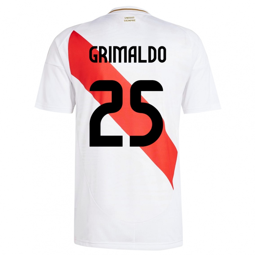 Kandiny Férfi Peru Joao Grimaldo #25 Fehér Hazai Jersey 24-26 Mez Póló Ing