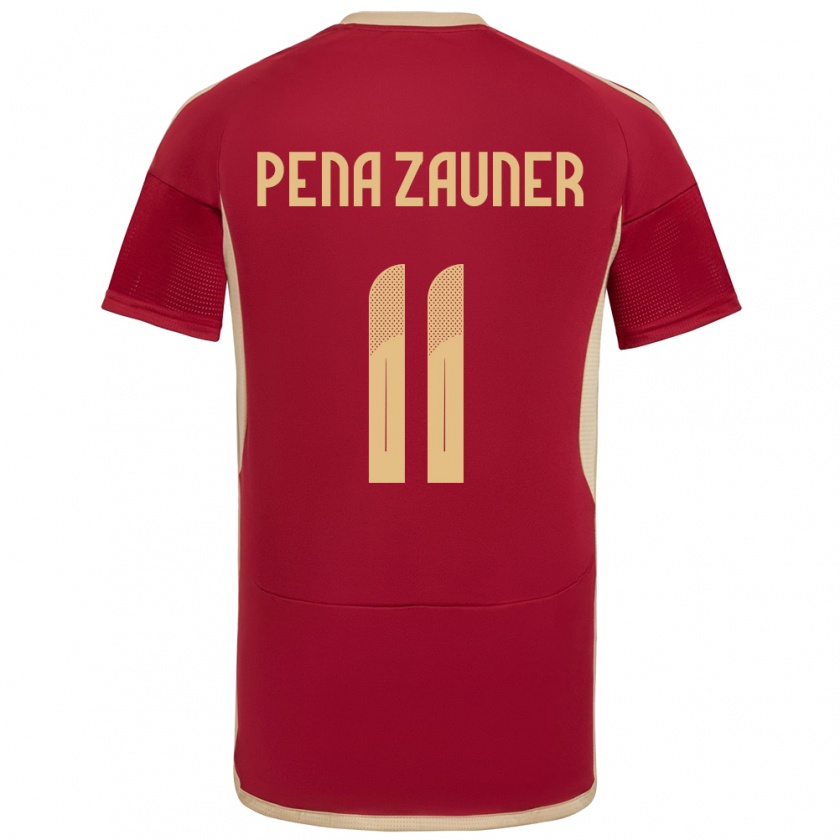 Kandiny Férfi Venezuela Enrique Peña Zauner #11 Burgundia Hazai Jersey 24-26 Mez Póló Ing