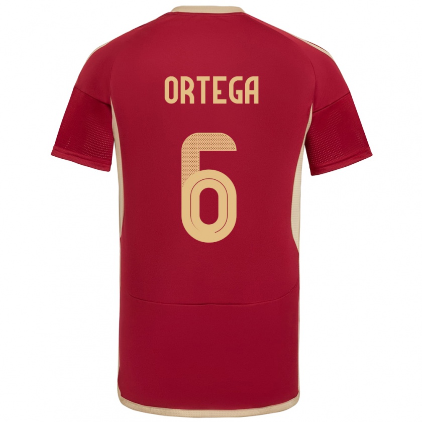 Kandiny Férfi Venezuela Bryant Ortega #6 Burgundia Hazai Jersey 24-26 Mez Póló Ing