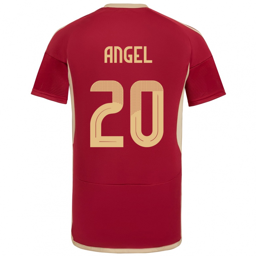 Kandiny Férfi Venezuela Wilker Ángel #20 Burgundia Hazai Jersey 24-26 Mez Póló Ing