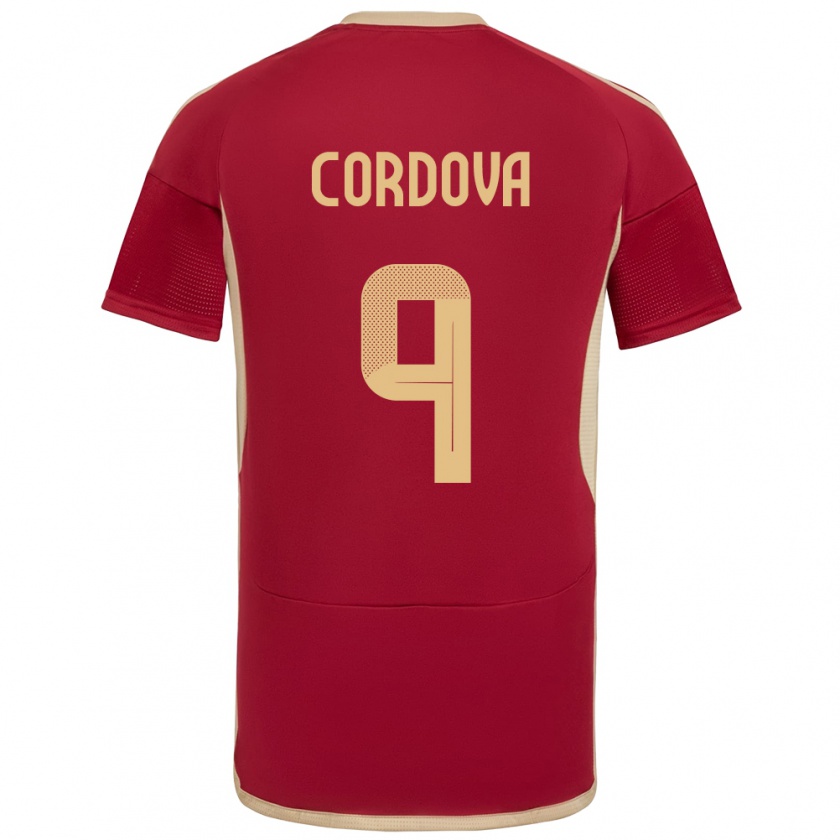 Kandiny Férfi Venezuela Sergio Córdova #9 Burgundia Hazai Jersey 24-26 Mez Póló Ing