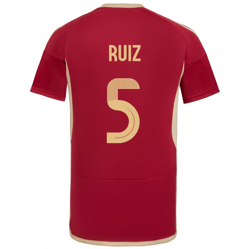 Kandiny Férfi Venezuela Emerson Ruíz #5 Burgundia Hazai Jersey 24-26 Mez Póló Ing