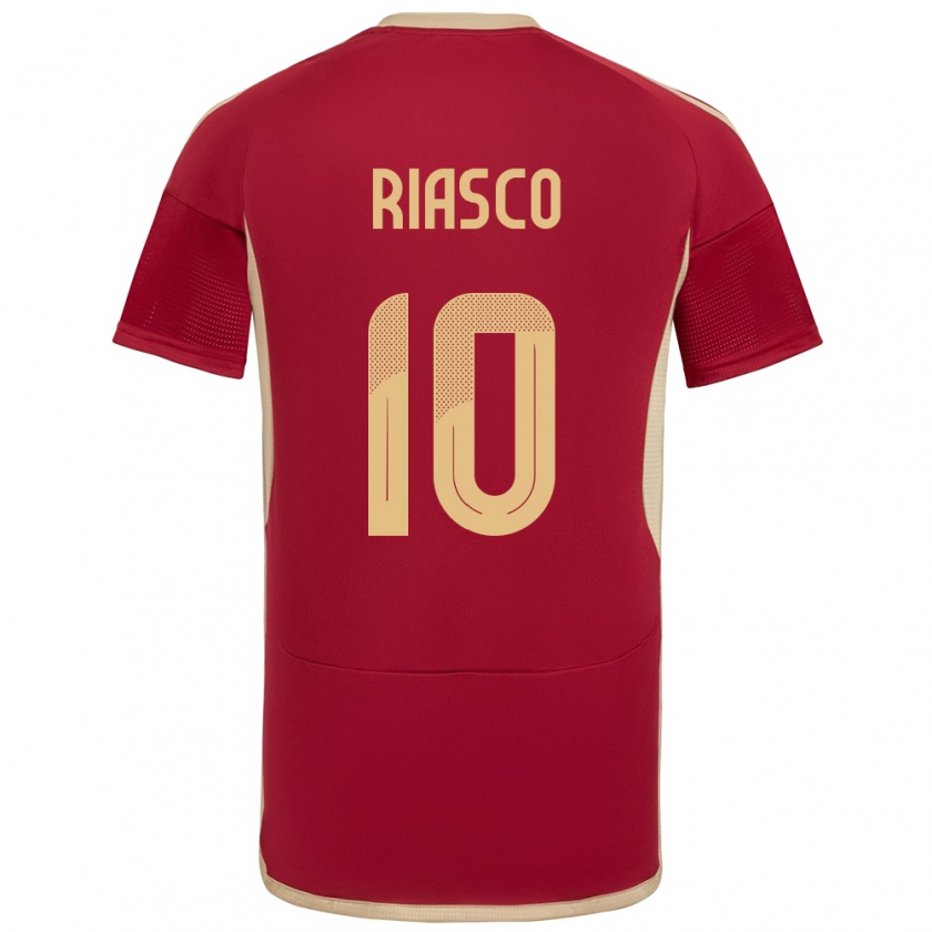 Kandiny Férfi Venezuela José Riasco #10 Burgundia Hazai Jersey 24-26 Mez Póló Ing