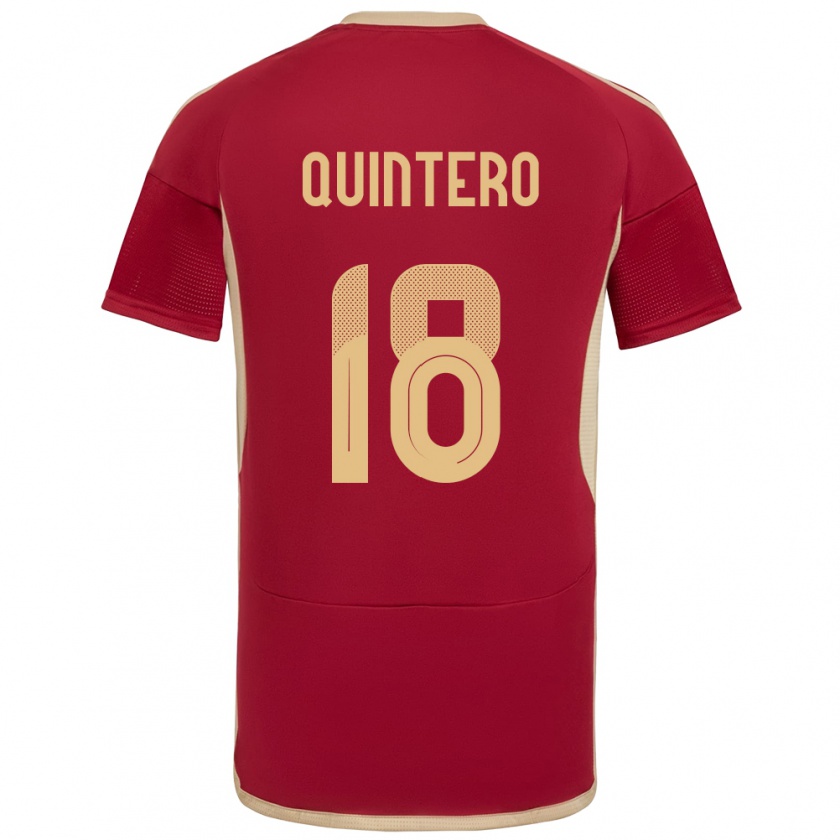 Kandiny Férfi Venezuela Jesús Quintero #18 Burgundia Hazai Jersey 24-26 Mez Póló Ing