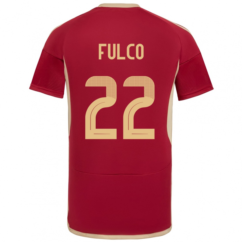 Kandiny Férfi Venezuela Pedro Fulco #22 Burgundia Hazai Jersey 24-26 Mez Póló Ing