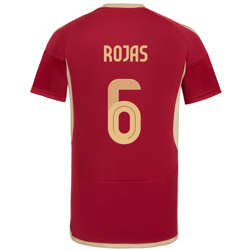 Kandiny Férfi Venezuela Carlos Rojas #6 Burgundia Hazai Jersey 24-26 Mez Póló Ing