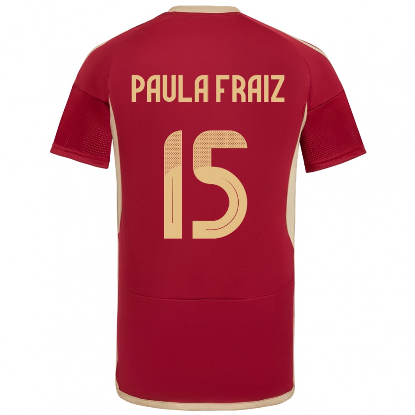 Kandiny Férfi Venezuela Ana Paula Fraiz #15 Burgundia Hazai Jersey 24-26 Mez Póló Ing