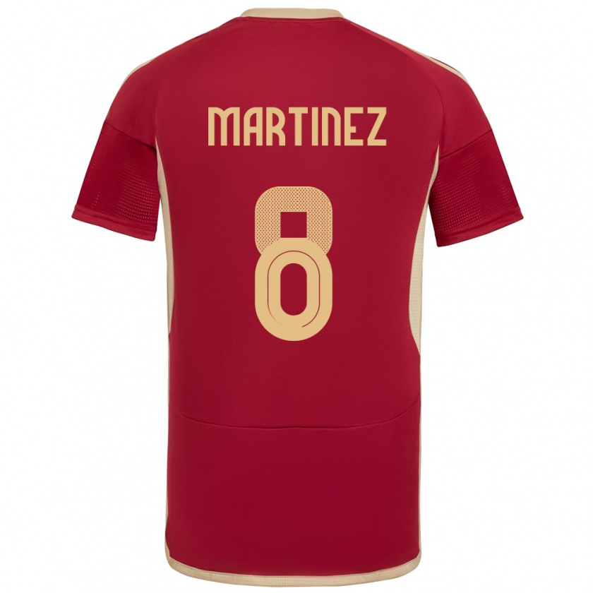 Kandiny Férfi Venezuela Bárbara Martínez #8 Burgundia Hazai Jersey 24-26 Mez Póló Ing