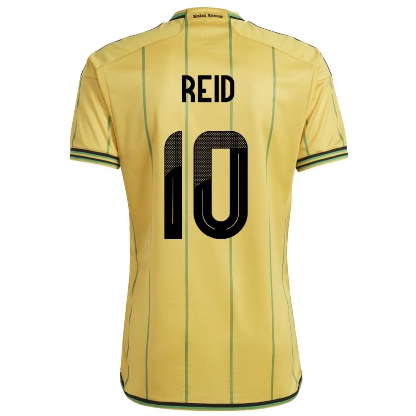 Kandiny Férfi Jamaica Bobby De Cordova-Reid #10 Sárga Hazai Jersey 24-26 Mez Póló Ing