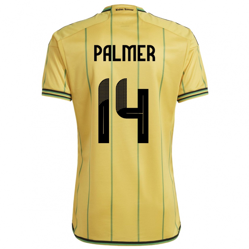 Kandiny Férfi Jamaica Kasey Palmer #14 Sárga Hazai Jersey 24-26 Mez Póló Ing