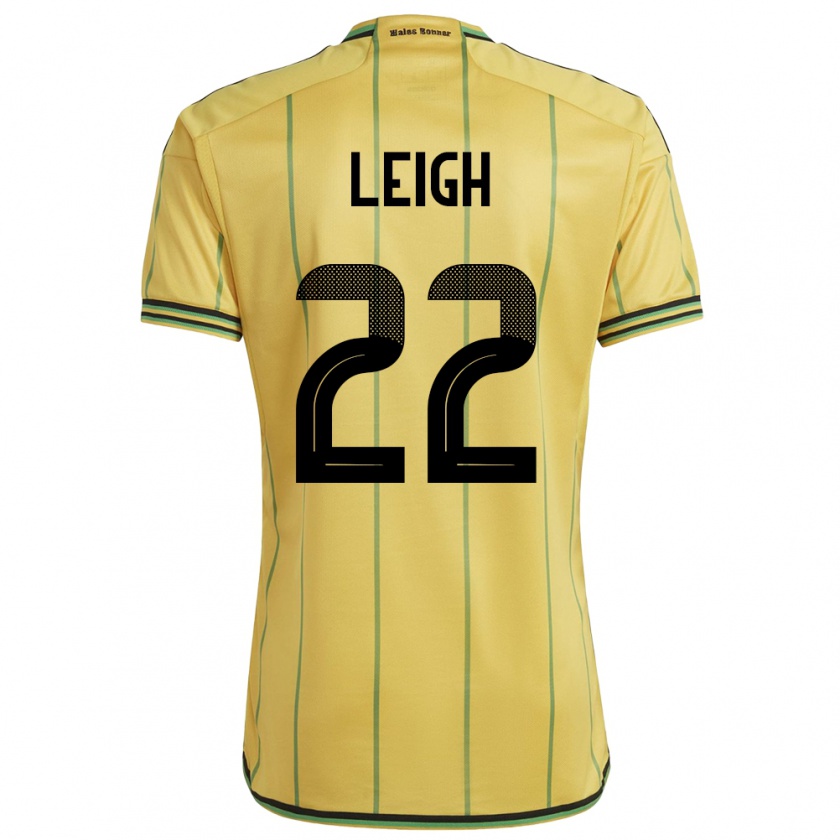 Kandiny Férfi Jamaica Greg Leigh #22 Sárga Hazai Jersey 24-26 Mez Póló Ing