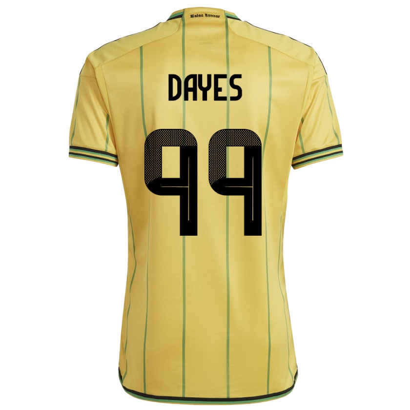 Kandiny Férfi Jamaica Malikae Dayes #99 Sárga Hazai Jersey 24-26 Mez Póló Ing