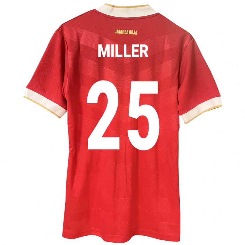 Kandiny Férfi Panama Roderick Miller #25 Piros Hazai Jersey 24-26 Mez Póló Ing