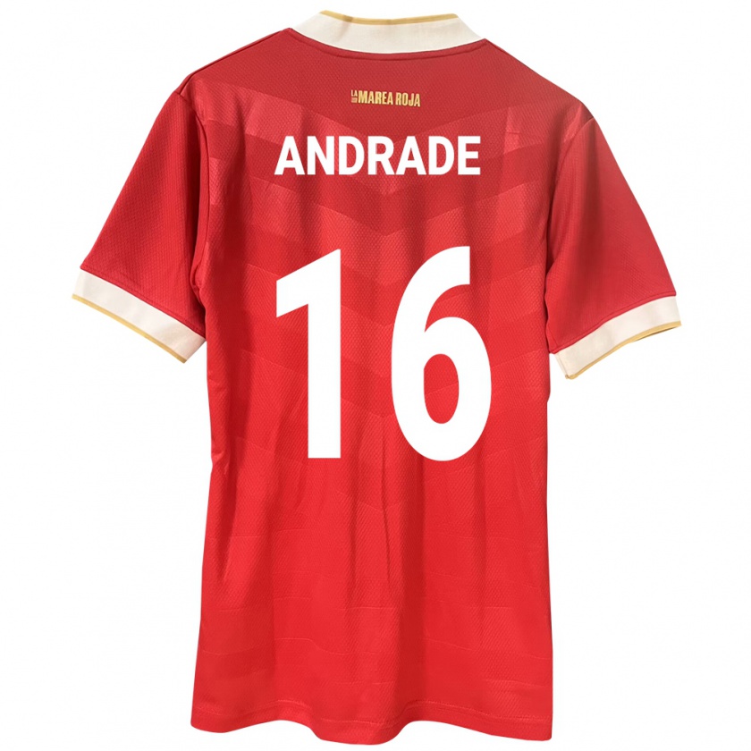 Kandiny Férfi Panama Andrés Andrade #16 Piros Hazai Jersey 24-26 Mez Póló Ing