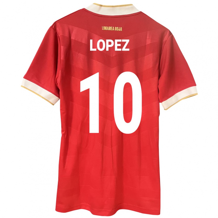 Kandiny Férfi Panama Ovidio Lopez #10 Piros Hazai Jersey 24-26 Mez Póló Ing