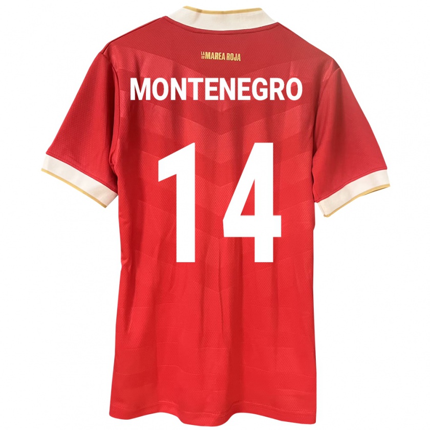 Kandiny Férfi Panama Carmen Montenegro #14 Piros Hazai Jersey 24-26 Mez Póló Ing