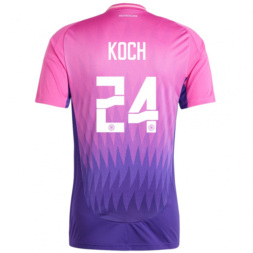 Kandiny Férfi Németország Robin Koch #24 Pink Lila Idegenbeli Jersey 24-26 Mez Póló Ing