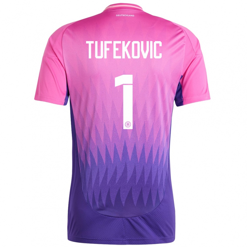 Kandiny Férfi Németország Martina Tufekovic #1 Pink Lila Idegenbeli Jersey 24-26 Mez Póló Ing