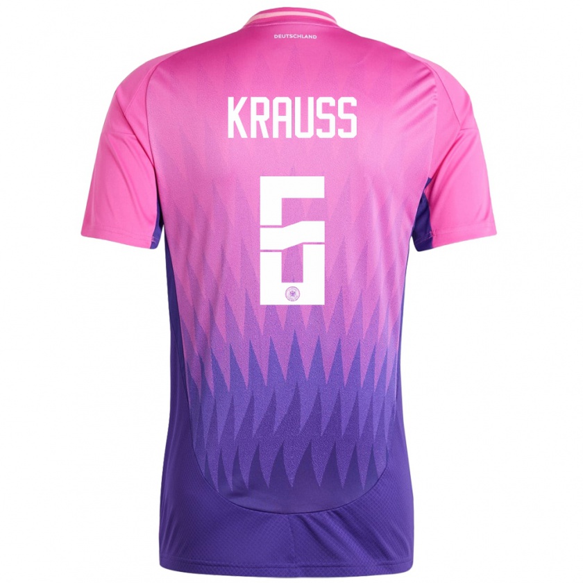 Kandiny Férfi Németország Tom Kraub #6 Pink Lila Idegenbeli Jersey 24-26 Mez Póló Ing