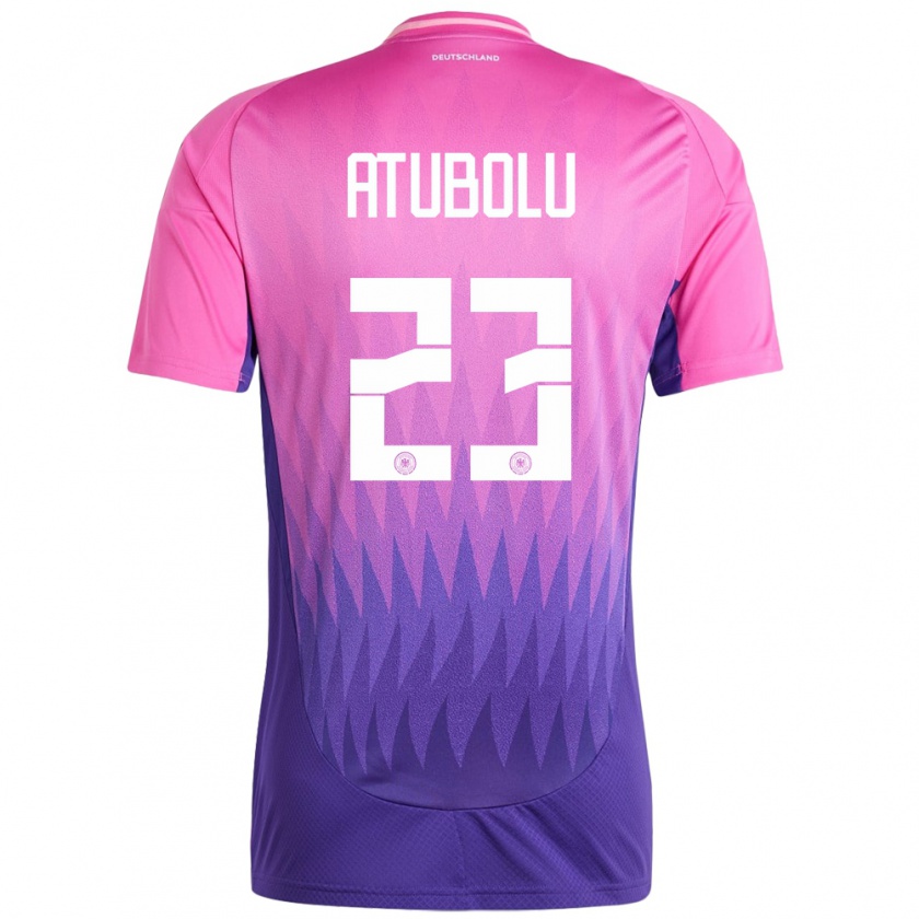 Kandiny Férfi Németország Noah Atubolu #23 Pink Lila Idegenbeli Jersey 24-26 Mez Póló Ing