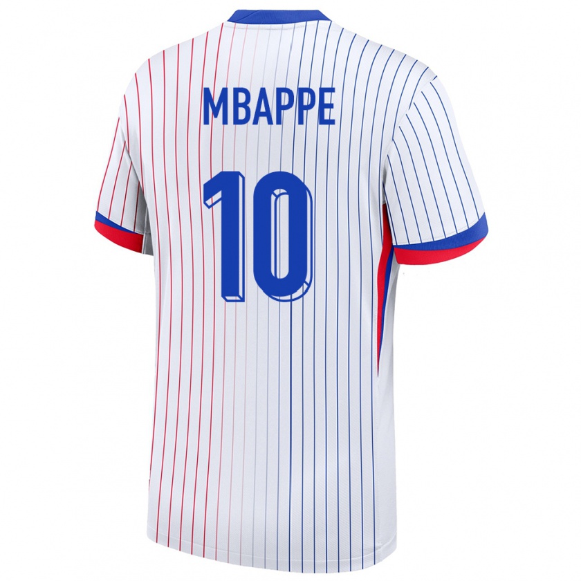 Kandiny Férfi Franciaország Kylian Mbappe #10 Fehér Idegenbeli Jersey 24-26 Mez Póló Ing