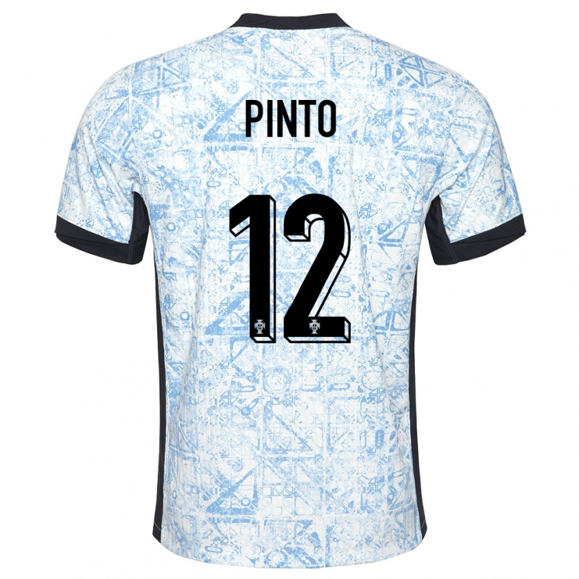 Kandiny Férfi Portugália Diogo Pinto #12 Krémkék Idegenbeli Jersey 24-26 Mez Póló Ing