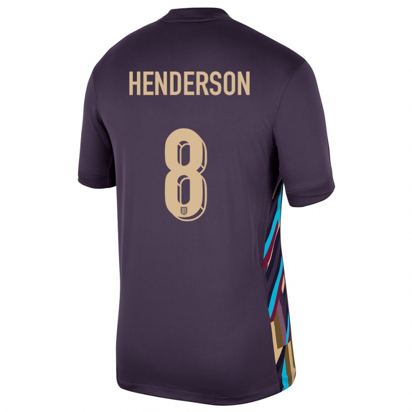 Kandiny Férfi Anglia Jordan Henderson #8 Sötét Mazsola Idegenbeli Jersey 24-26 Mez Póló Ing