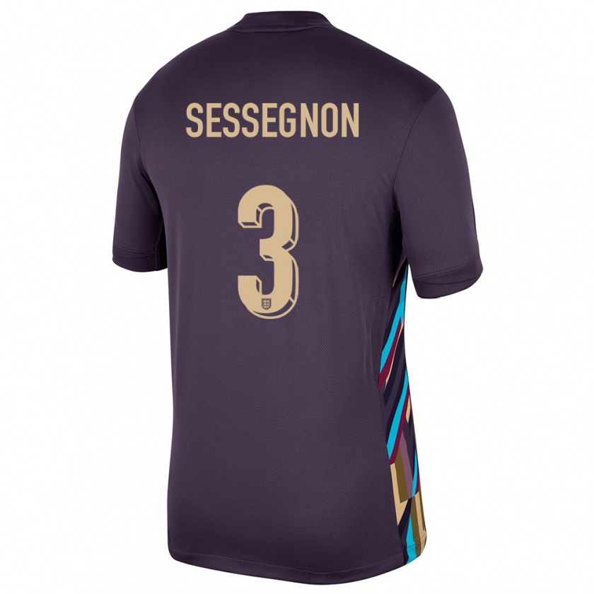 Kandiny Férfi Anglia Ryan Sessegnon #3 Sötét Mazsola Idegenbeli Jersey 24-26 Mez Póló Ing