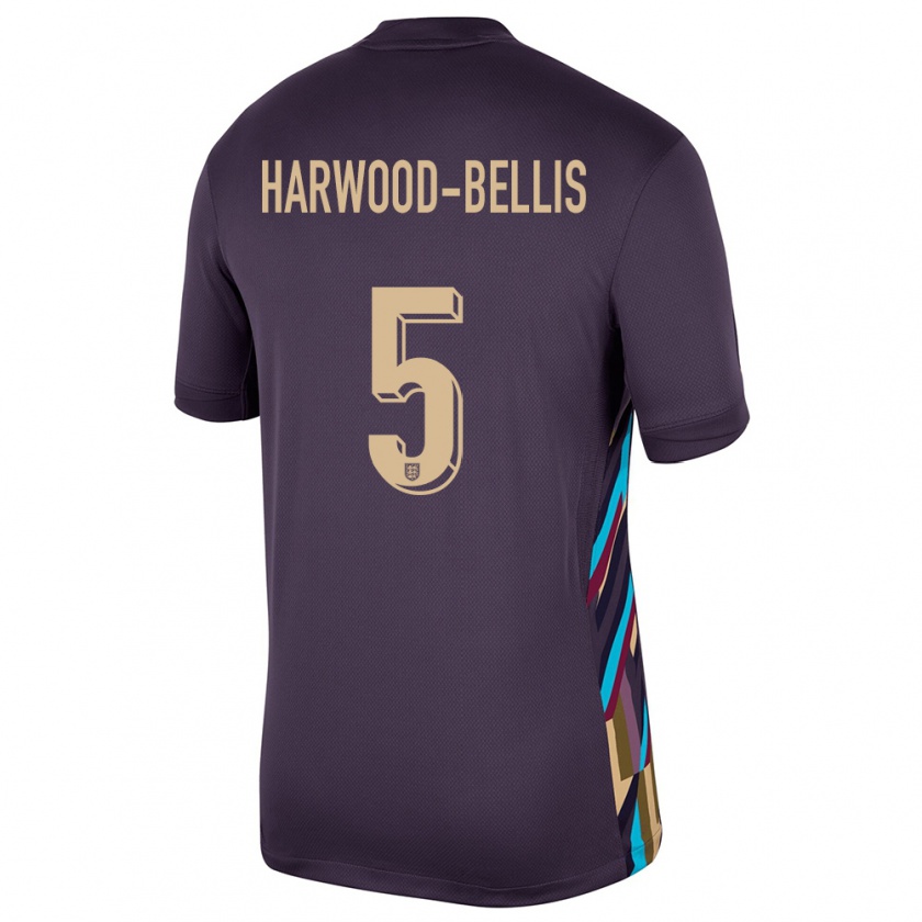 Kandiny Férfi Anglia Taylor Harwood Bellis #5 Sötét Mazsola Idegenbeli Jersey 24-26 Mez Póló Ing