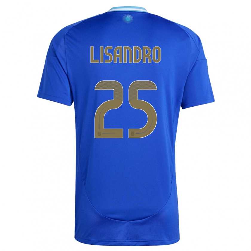 Kandiny Férfi Argentína Lisandro Martinez #25 Kék Idegenbeli Jersey 24-26 Mez Póló Ing