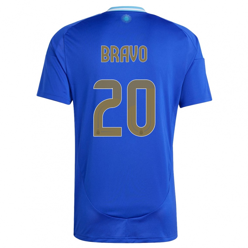 Kandiny Férfi Argentína Ruth Bravo #20 Kék Idegenbeli Jersey 24-26 Mez Póló Ing