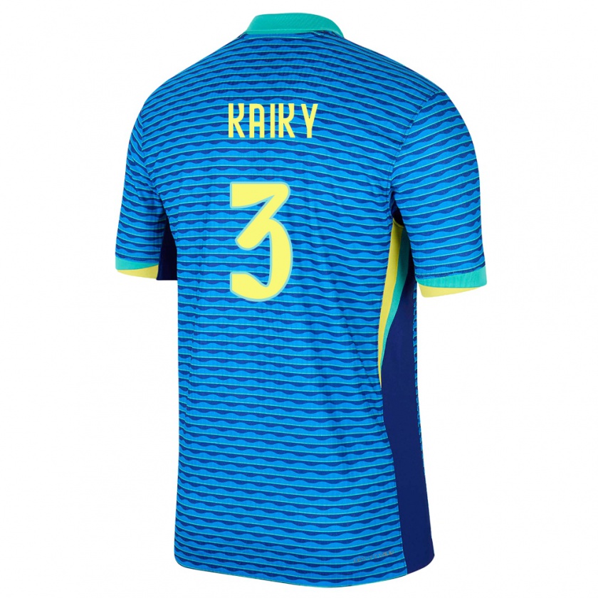 Kandiny Férfi Brazília Kaiky #3 Kék Idegenbeli Jersey 24-26 Mez Póló Ing