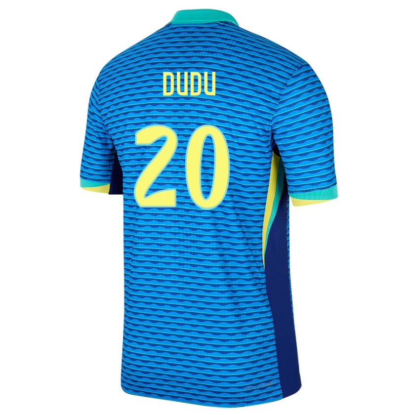 Kandiny Férfi Brazília Dudu #20 Kék Idegenbeli Jersey 24-26 Mez Póló Ing