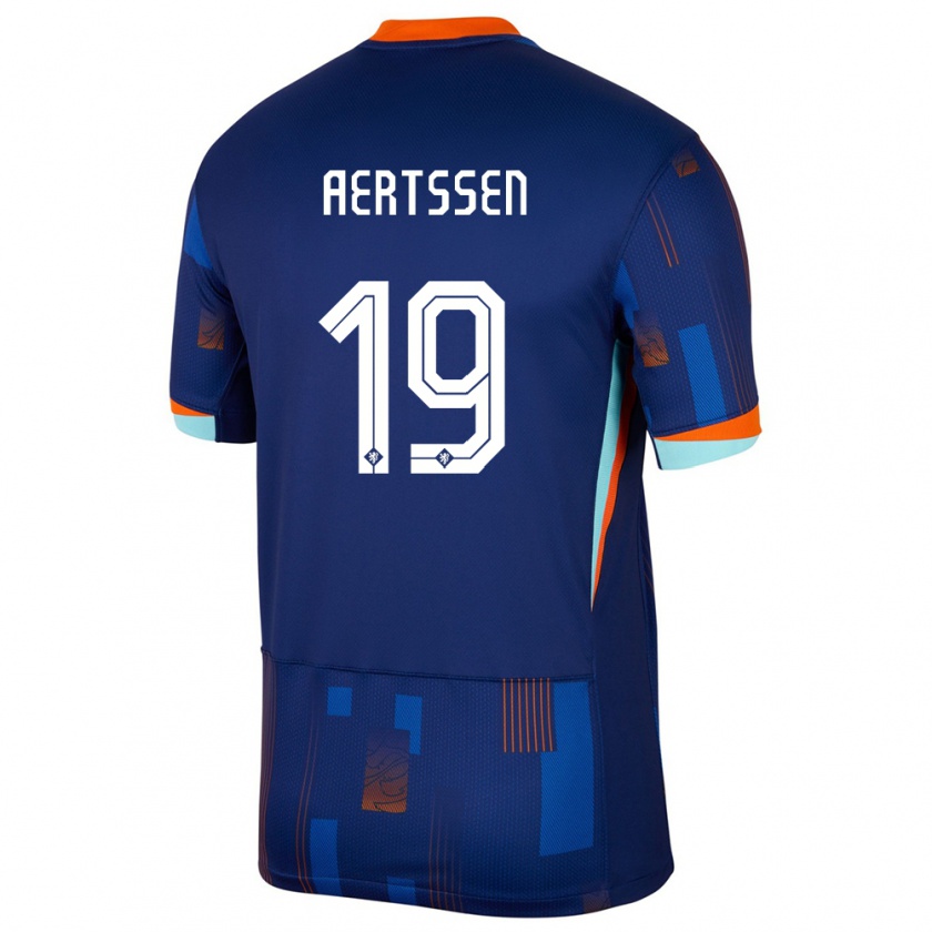 Kandiny Férfi Hollandia Olivier Aertssen #19 Kék Idegenbeli Jersey 24-26 Mez Póló Ing