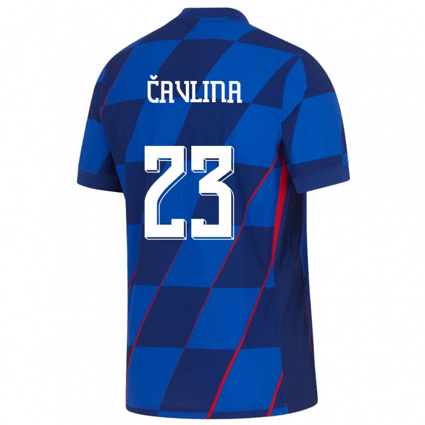 Kandiny Férfi Horvátország Nikola Cavlina #23 Kék Idegenbeli Jersey 24-26 Mez Póló Ing