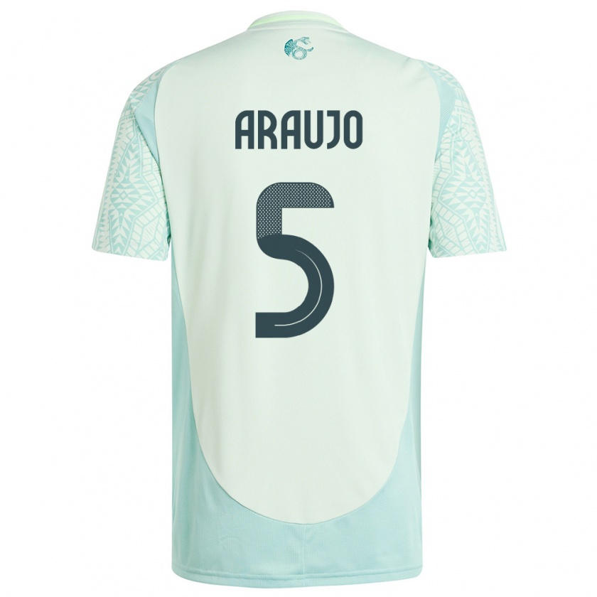 Kandiny Férfi Mexikó Julian Araujo #5 Vászonzöld Idegenbeli Jersey 24-26 Mez Póló Ing