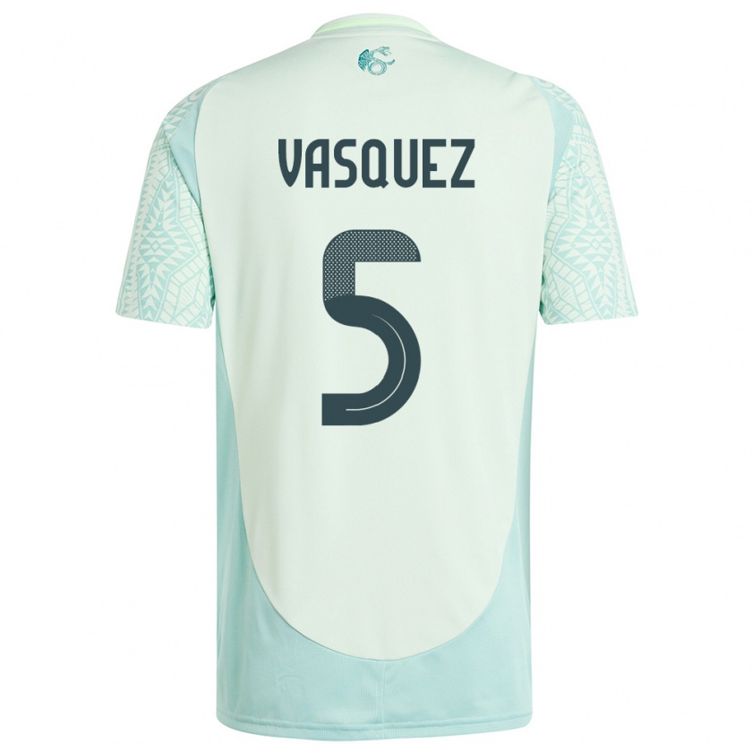 Kandiny Férfi Mexikó Johan Vasquez #5 Vászonzöld Idegenbeli Jersey 24-26 Mez Póló Ing