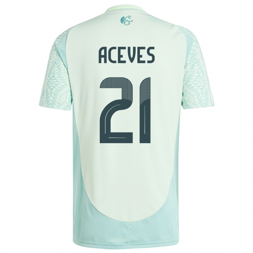 Kandiny Férfi Mexikó Daniel Aceves #21 Vászonzöld Idegenbeli Jersey 24-26 Mez Póló Ing