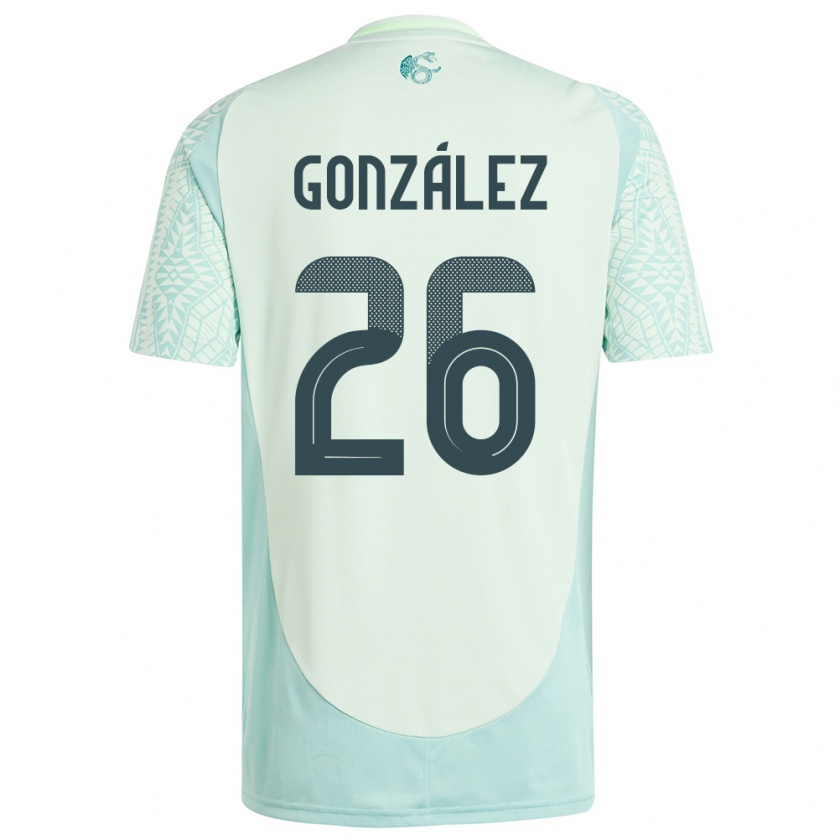 Kandiny Férfi Mexikó Bryan Gonzalez #26 Vászonzöld Idegenbeli Jersey 24-26 Mez Póló Ing