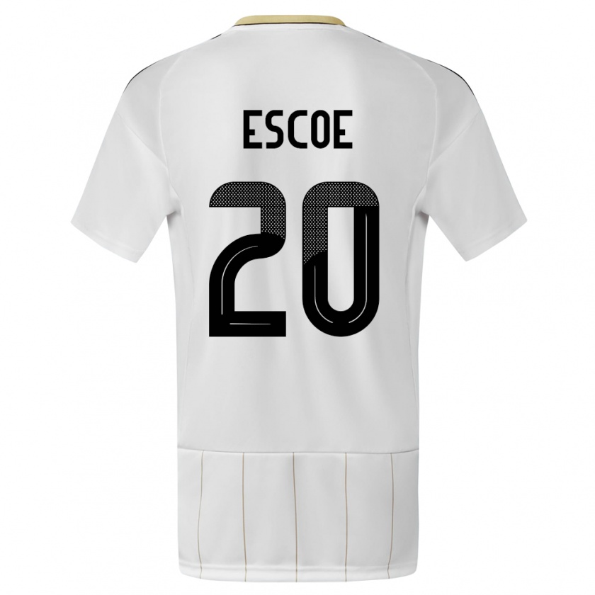 Kandiny Férfi Costa Rica Enyel Escoe #20 Fehér Idegenbeli Jersey 24-26 Mez Póló Ing