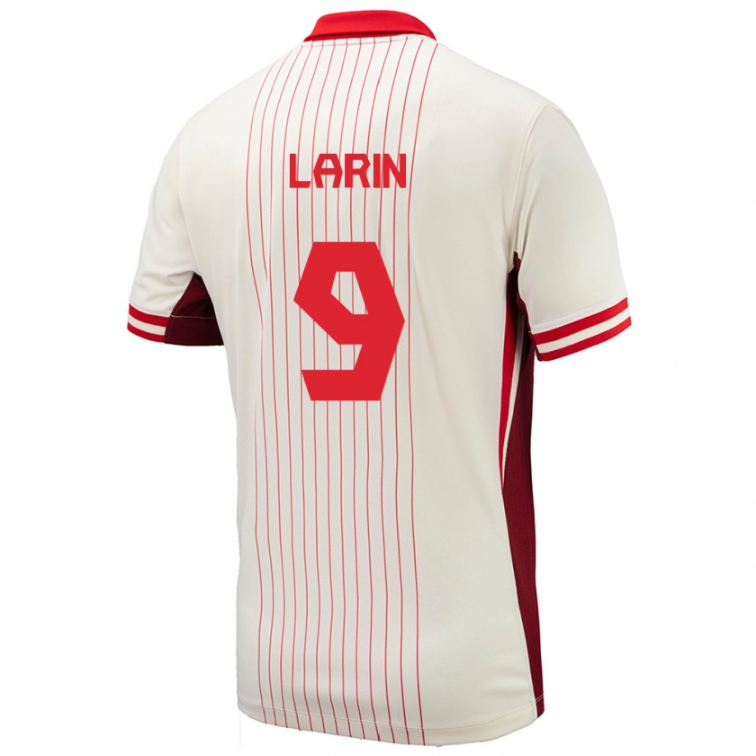 Kandiny Férfi Kanada Cyle Larin #9 Fehér Idegenbeli Jersey 24-26 Mez Póló Ing