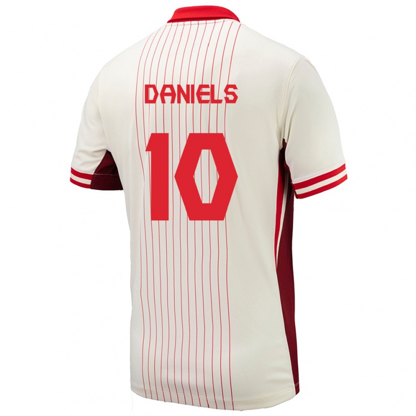 Kandiny Férfi Kanada Aidan Daniels #10 Fehér Idegenbeli Jersey 24-26 Mez Póló Ing