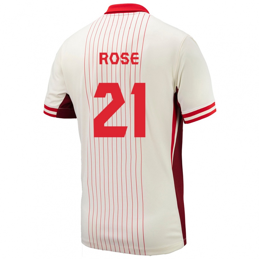 Kandiny Férfi Kanada Jade Rose #21 Fehér Idegenbeli Jersey 24-26 Mez Póló Ing