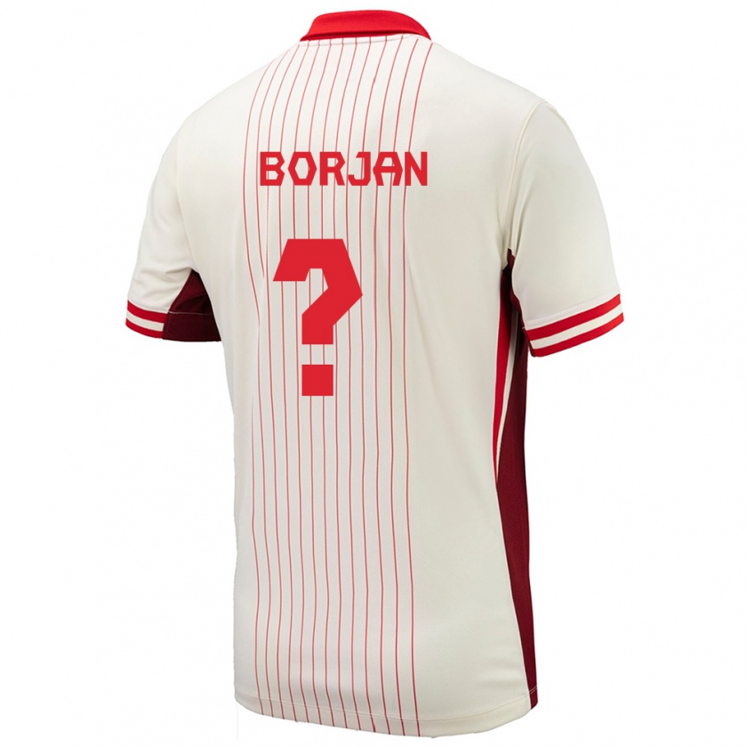 Kandiny Férfi Kanada Nikola Borjan #0 Fehér Idegenbeli Jersey 24-26 Mez Póló Ing