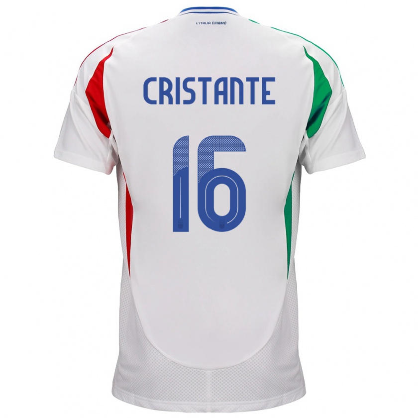 Kandiny Férfi Olaszország Bryan Cristante #16 Fehér Idegenbeli Jersey 24-26 Mez Póló Ing