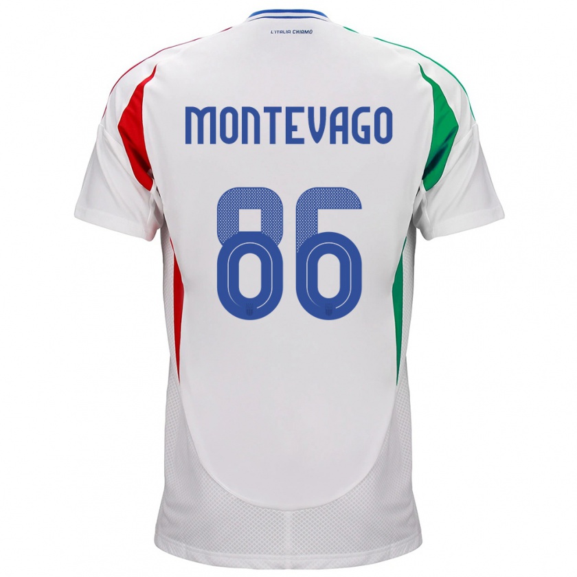 Kandiny Férfi Olaszország Daniele Montevago #86 Fehér Idegenbeli Jersey 24-26 Mez Póló Ing