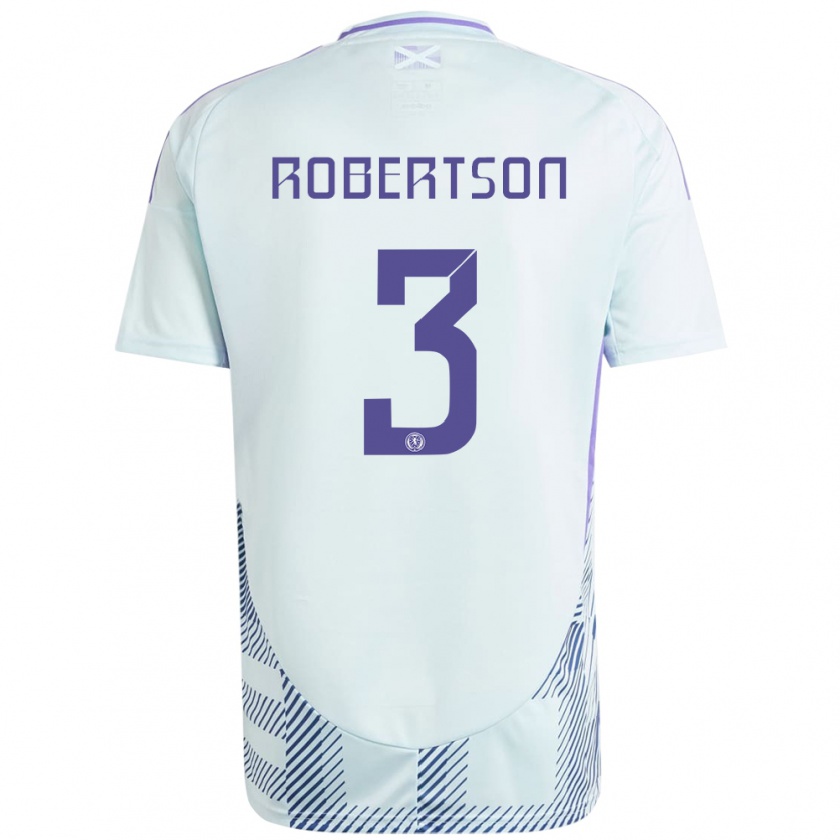 Kandiny Férfi Skócia Andrew Robertson #3 Világos Menta Kék Idegenbeli Jersey 24-26 Mez Póló Ing