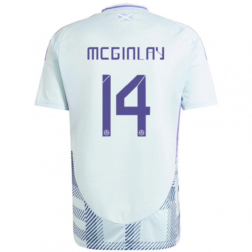 Kandiny Férfi Skócia Aiden Mcginlay #14 Világos Menta Kék Idegenbeli Jersey 24-26 Mez Póló Ing