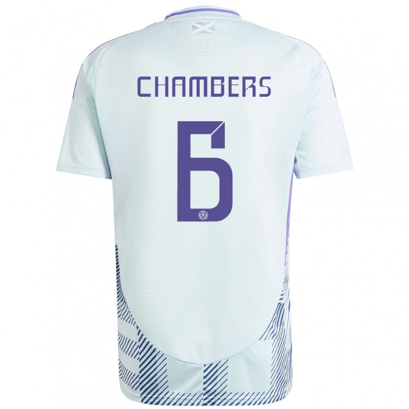 Kandiny Férfi Skócia Sam Chambers #6 Világos Menta Kék Idegenbeli Jersey 24-26 Mez Póló Ing