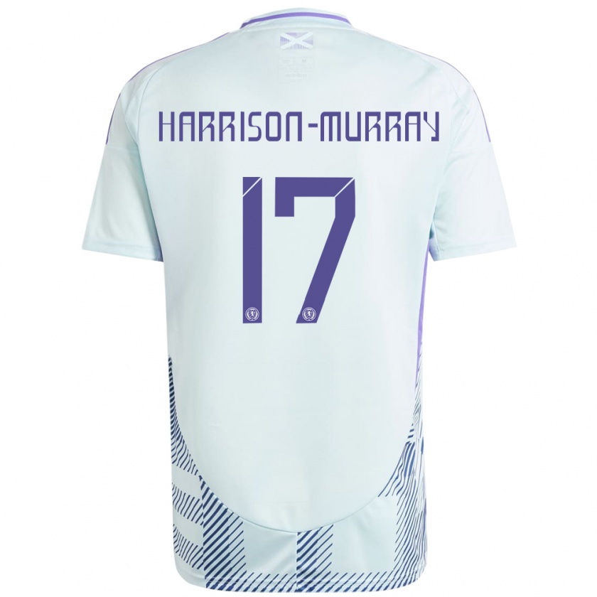 Kandiny Férfi Skócia Christie Harrison-Murray #17 Világos Menta Kék Idegenbeli Jersey 24-26 Mez Póló Ing